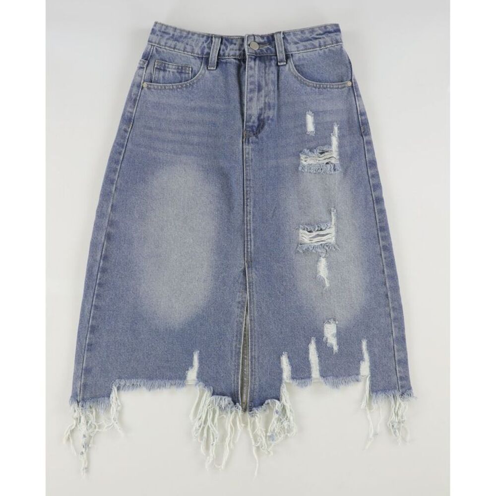 sweetkama Womens Distressed Midi Skirt, NWT